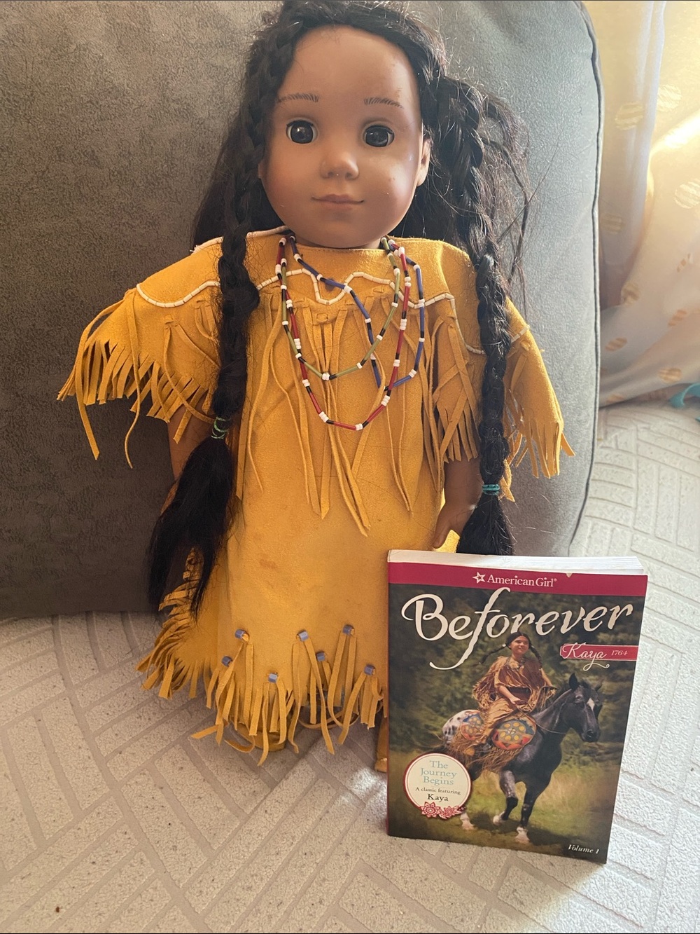 American Girl Kayla Native-Inspired 16” Doll in Yellow Fringe Dress